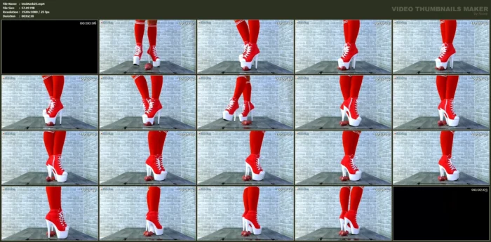 Squashing The Cum From His Cock Under My Red Platform Boots - UNDER AMBER - MP4
