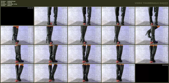 Trampling His Cum Under The Deep Tread Of My Knee High Boots - UNDER AMBER - MP4