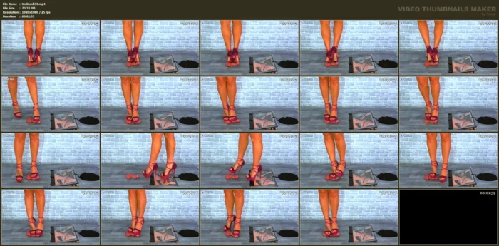 Trampling His Limp Cock & Balls Under My Purple Platform Heels - UNDER AMBER - MP4