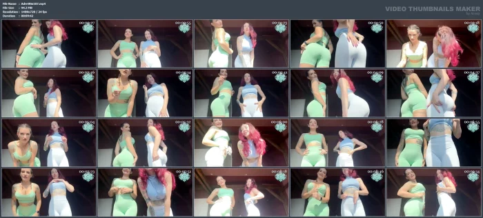 Me And Eslunalove Look Absolutely Smoking In Our Super Tight Fitting Figure Hugging Gym Attire - ADREENA WINTERS - MP4