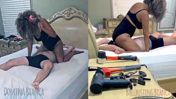 Ballbusting Tools Galore Denied Orgasm - BALLBUSTING BIANCA / DOMINABIANCA - MP4