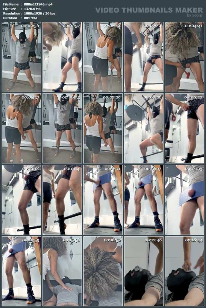 Dirty Gym Dirty Socks Ballbusting Beta Bitch While Restrained Before Pissing On His Face - BALLBUSTING BIANCA / DOMINABIANCA - MP4