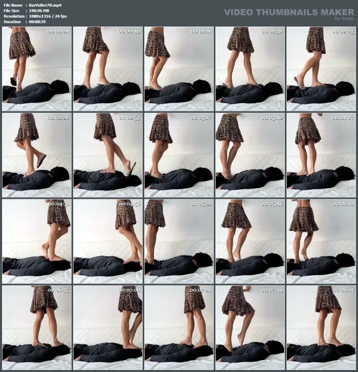 Barbie Trampling On Her Slave's Body In Slippers And Barefoot No.68 - BARBIEVONBERLIN - MP4