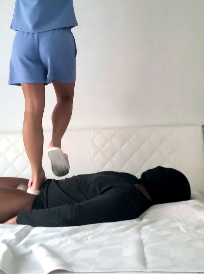 Barbie Trampling On Her Slave's Body In Slippers And Barefoot No.73 - BARBIEVONBERLIN - MP4
