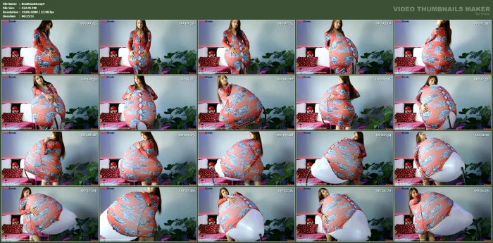 Red And Blue Floral Dress Stuffing Pump To Pop - BENDY BROOKE - MP4