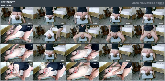 Black Dress Face Sitting Crush And Cumshot! - BRUTAL FACE SITTING AND FEMDOM - MP4