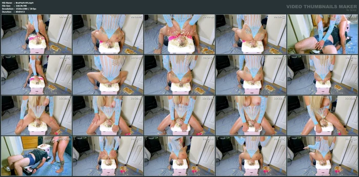 Face-Full Of Cake & Ass - Cruel Birthday Face Sitting! - BRUTAL FACE SITTING AND FEMDOM - MP4