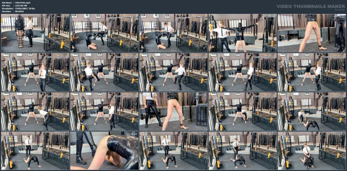 Brutal Booted Ballbusting Punished Bound And Ballbusted In Knee High Boots - MADAM M - MP4
