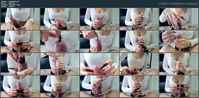 Long Sharp Nail Edging Handjob Cum On Nails - COUPLENEXXXDOOR - MP4