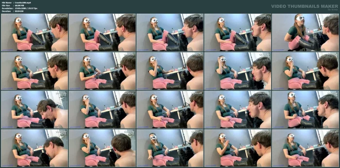 Slave Licks My Dirty Boots! I Spit On Him - CRUEL DOMINATION / BEAUTIFUL GIRLS - MP4