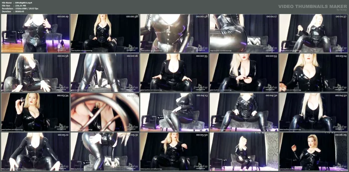 Sweaty Latex Tease In Gold Heels - DIANA VON RIGG / MISTRESS DIANA - MP4