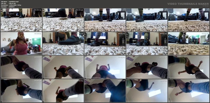 Teenie Running Around On Floor As Giantess Works Out - GIANTESS MXDOMINION / GODDESS MXDOMINION - MP4