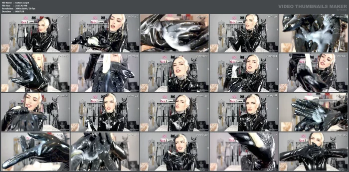 Alpha Cum Feeding In Latex Gloves - GODDESS NARCISSRA - MP4