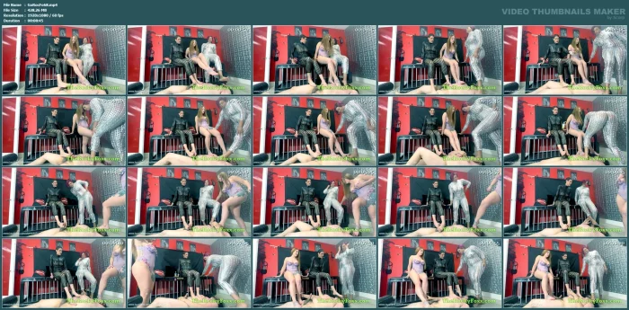 Teaching This Undeserving Slave Mannners By Trampling And Edging - Mistress Kayla And Mistress Sasha - GODDESS ROCKY FOXX - MP4