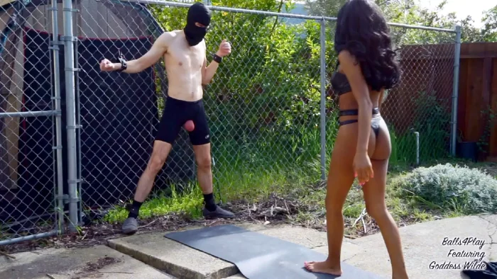 Chained Backyard Slave - GODDESS WILDE - BALLS4PLAY - MP4