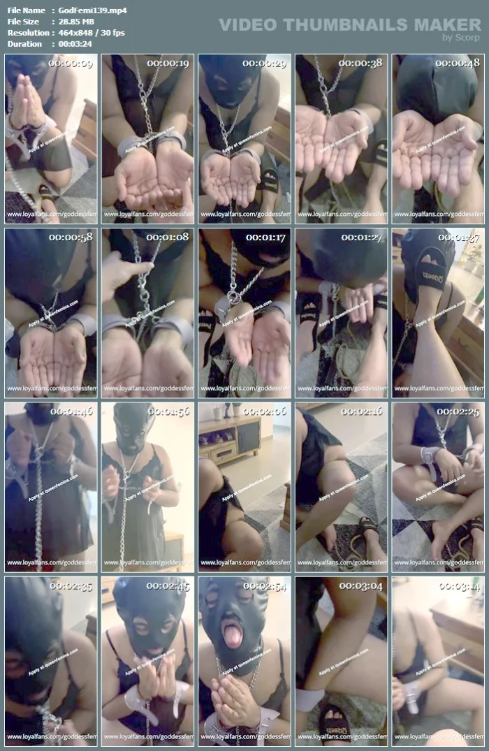 The Chained Slave - GODDESS FEMINA - INDIAN FEMDOM QUEEN - MP4