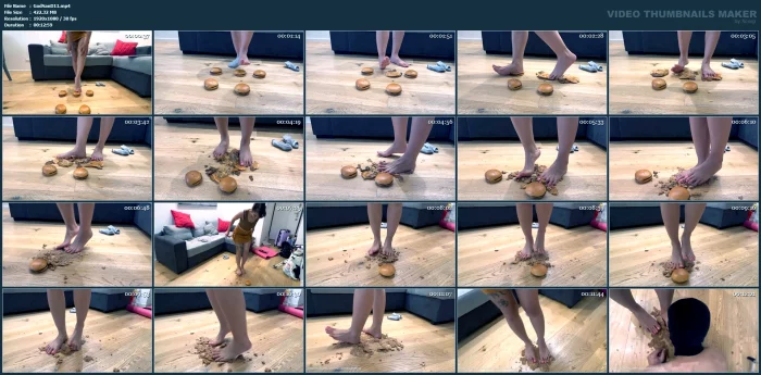 Crush And Foot Feeding - GODDESS SANDRA D FINDOM FEMDOM - MP4