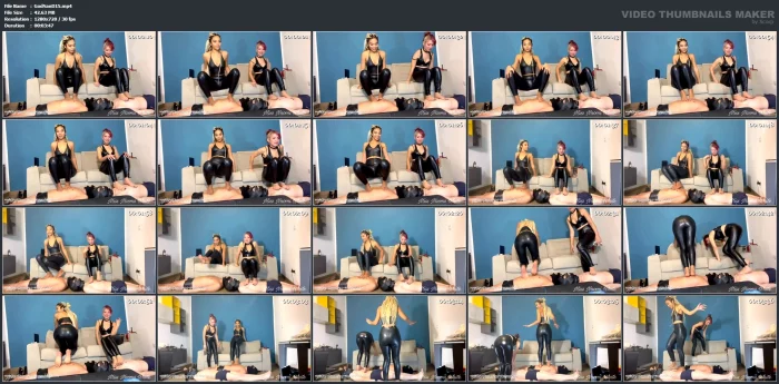 Double Trampling In Leather - GODDESS SANDRA D FINDOM FEMDOM - MP4