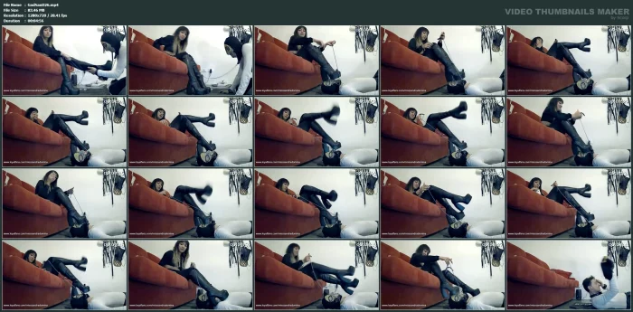 Ignored Footstool With New Boots - GODDESS SANDRA D FINDOM FEMDOM - MP4