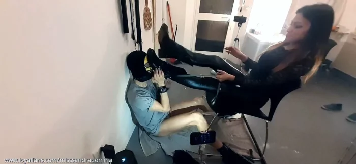 Sadic Boots Cleaning - GODDESS SANDRA D FINDOM FEMDOM - MP4