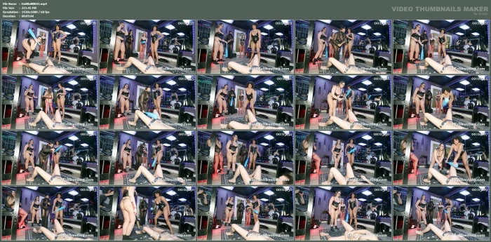 Beat Him With A Bat! And A Hammer And Mallet - Mistress Loow, Princess Nina, Mistress Kayla And Mistress Sasha - HARDBALLBUSTING - MP4