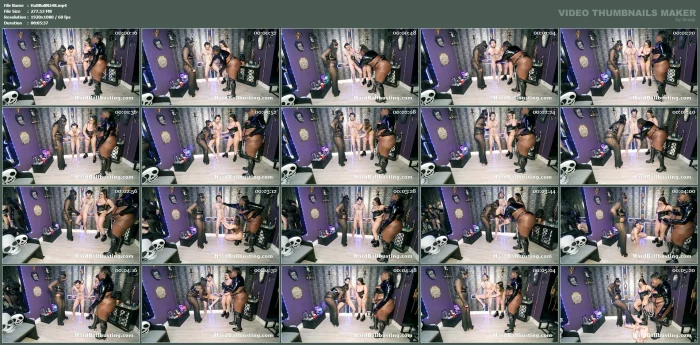Three Way Ball Punching Slapping Squeezing, And Don't Talk Back - Mistress Loow, Princess Nina And Lady Cinder - HARDBALLBUSTING - MP4