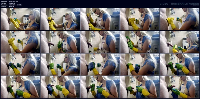Cleaning His Cock In The Kitchen Until It Is Clean Properly - HISGLOVELADY - MP4