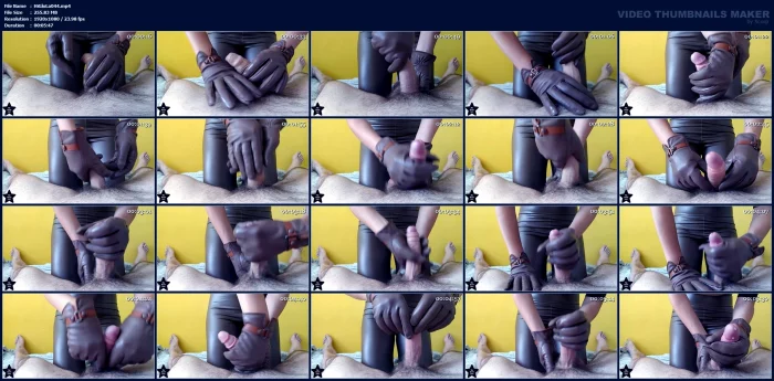 Leather Handjob On Sunday - HISGLOVELADY - MP4