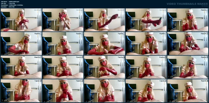 Multiple Orgasm Handjob From Nurse In Red Long Latex Gloves - HISGLOVELADY - MP4