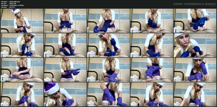 Santa Girl Giving A Multiple Orgasm Handjob Gift - HISGLOVELADY - MP4