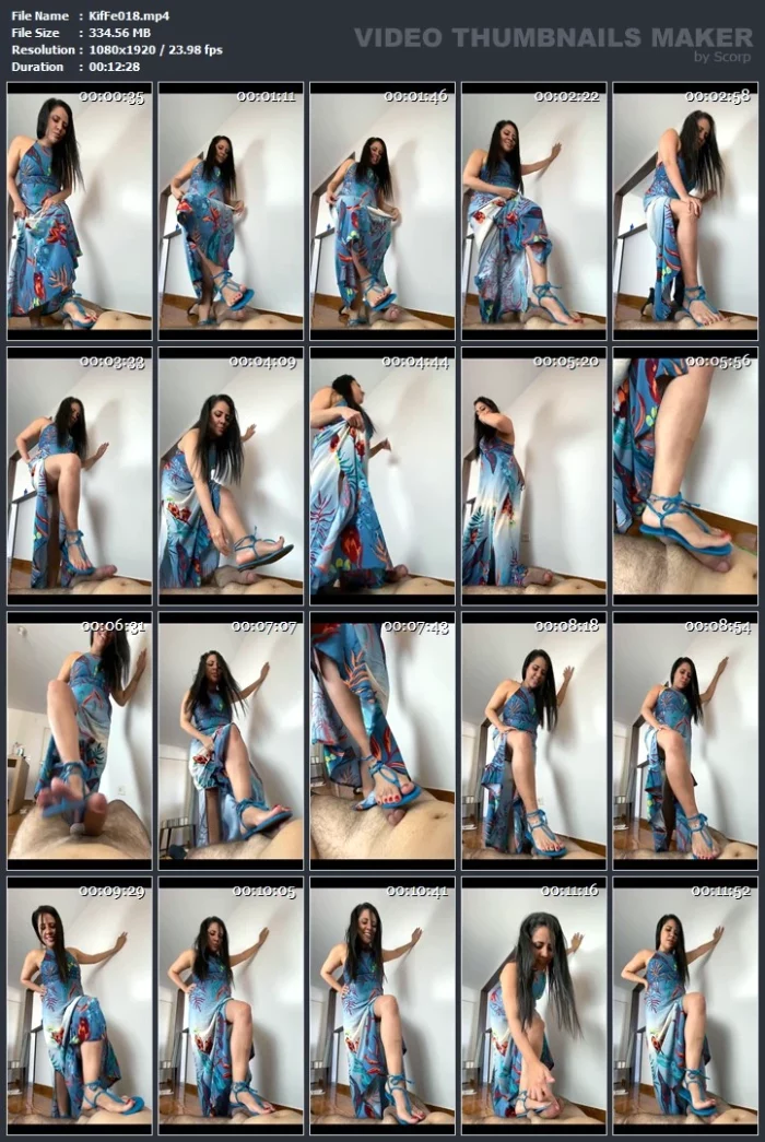 Cock Crush 7 - Goddess Kiffa In Sexy Blue Schutz Sandals 7 - KIFFA FEET / GODDESS KIFFA - MP4