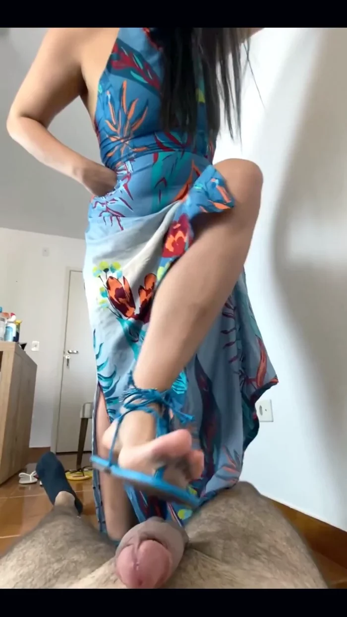 Cock Crush 7 - Goddess Kiffa In Sexy Blue Schutz Sandals 7 - KIFFA FEET / GODDESS KIFFA - MP4
