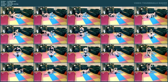 Calm And Squeeze - Camel Clutch, Many Scissors, Rnc, Facesitting, A Bit Of Feetdom - LARA THE WARRIOR - MP4