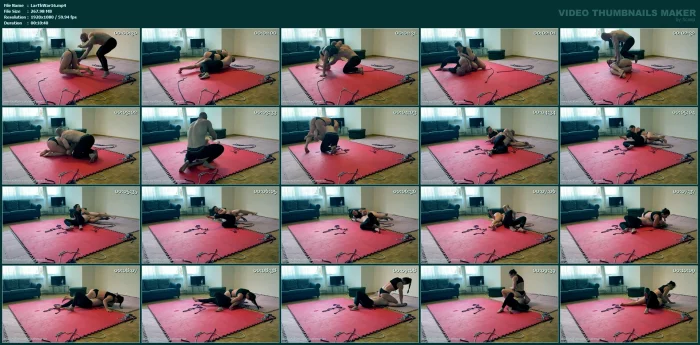 Hand On Mouth And Belly Punches Roll - LARA THE WARRIOR - MP4