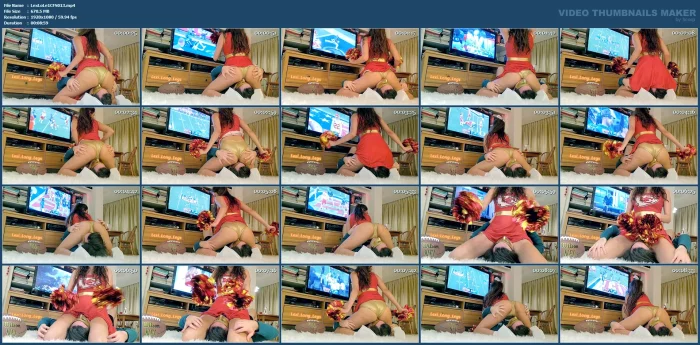 Cheerleader Facesitting On Super Bowl Sunday - LEXI LONG LEGS - MP4