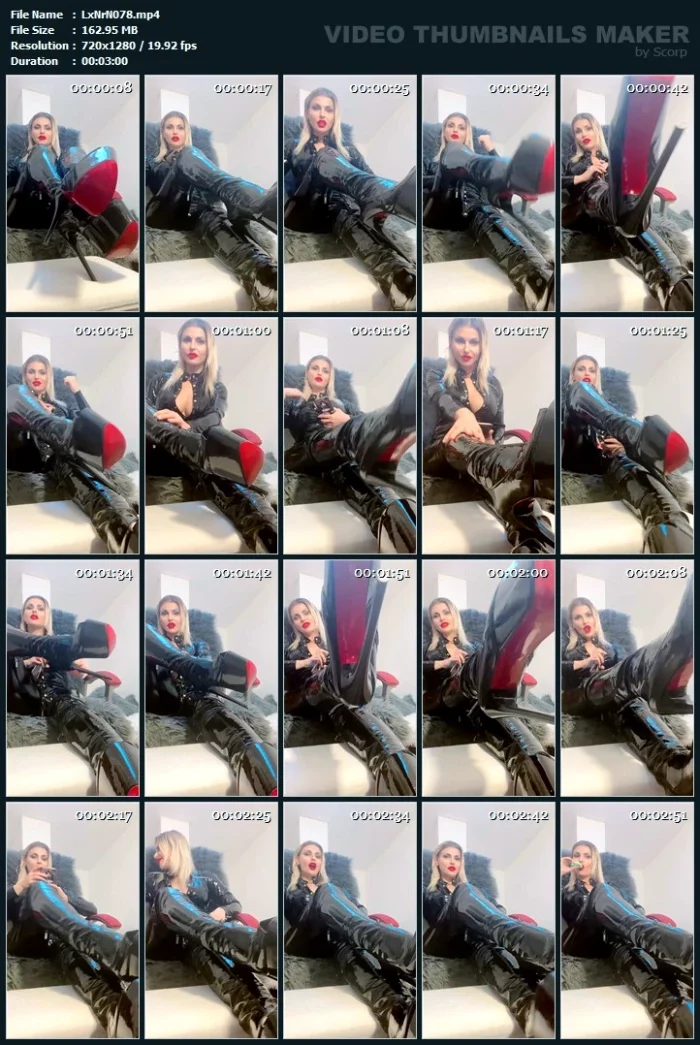 Shiny Boots Sensual Humiliation - MISTRESS LEXY NOIR / OBEY LEXY NOIR - MP4