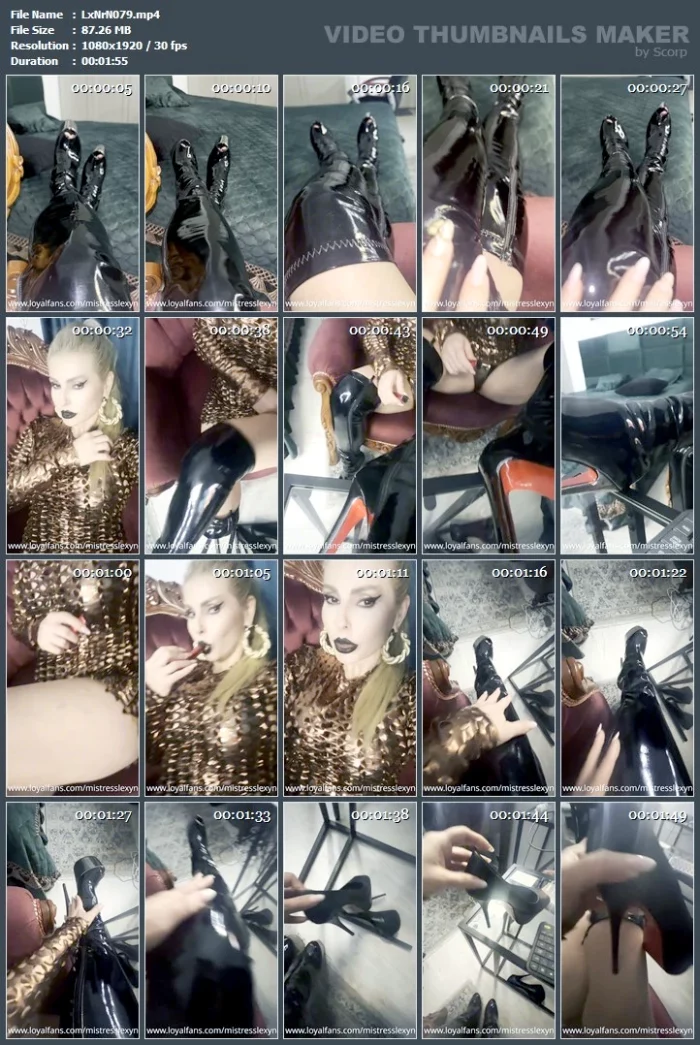 Shiny Boots Tease - MISTRESS LEXY NOIR / OBEY LEXY NOIR - MP4