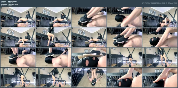 Stepping On A Slave's Face In Trainers And Also Barefoot - MADAM EMMA - MP4