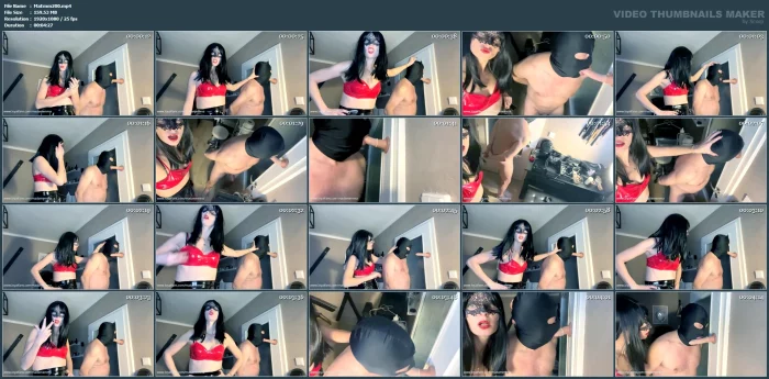 The Slave Has To Prove To The Mistress That He Can Suck A Strap-On Cock - MADAM EMMA - MP4