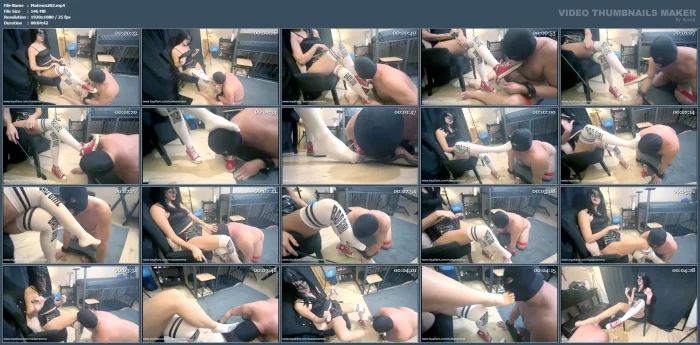 The Slave Must Remove Mistress's Sneakers With His Mouth And Then He Deserves To Worship Her Feet - MADAM EMMA - MP4