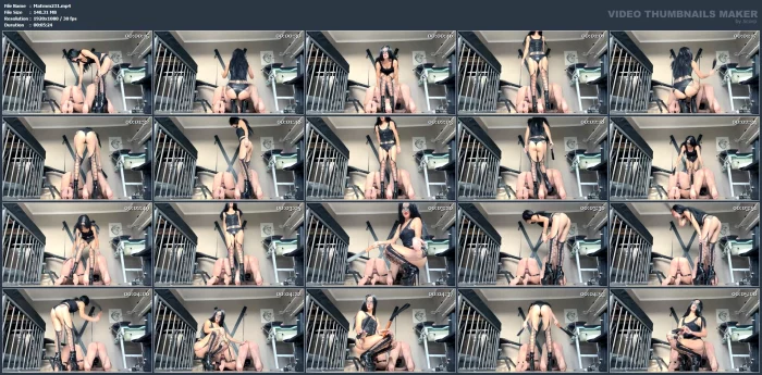 Two Slaves Set Their Asses And The Mistress Spanks Them - MADAM EMMA - MP4