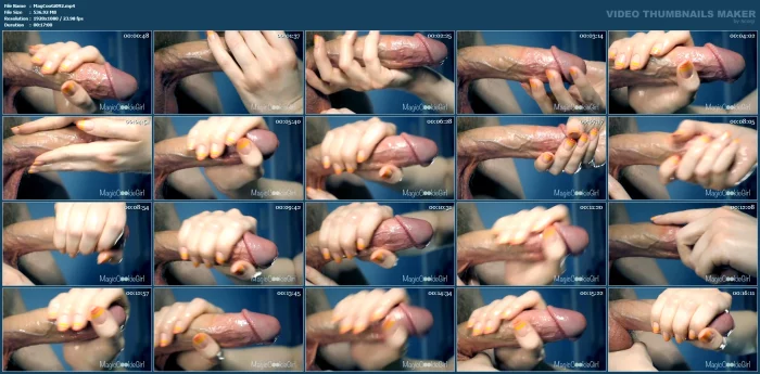 Sensual Close Up Cock Milking With Long Nails - MAGIC COOKIE GIRL - MP4