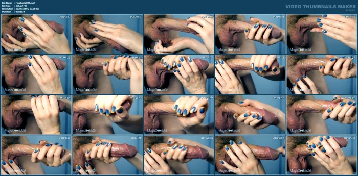Short Handjob For A Long Dick - Gentle Cock Worship Eases Away His Stress - MAGIC COOKIE GIRL - MP4
