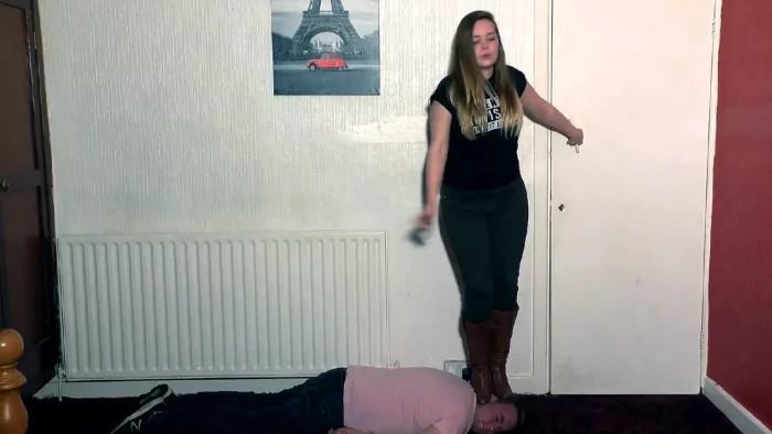 Trample Dancing On His Head In Leather Boots - MEAN GIRL SOPHIE - MP4