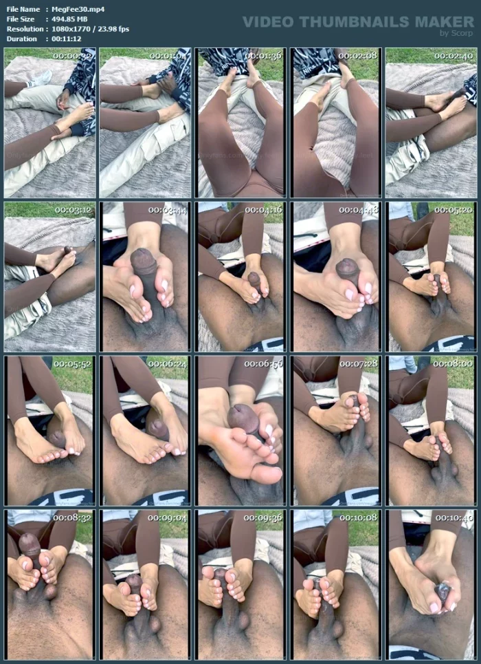 I Give Him A Footjob At The Park After Noticing That My Feet Turn Him On - MEGY FEET - MP4