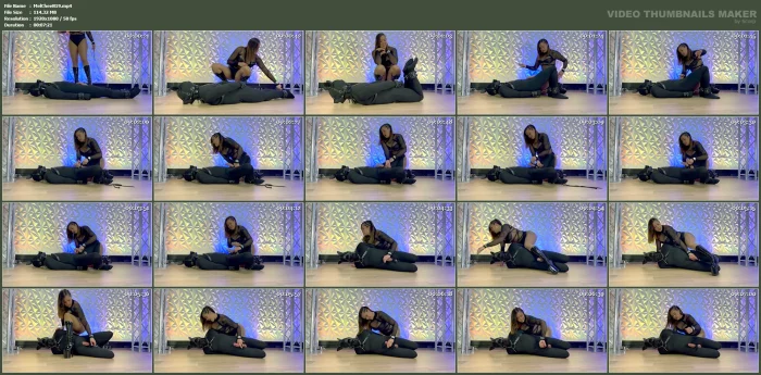 Femdom Dominatrix Hj Edges Her Hogtied Sub Handjob Tease - MELODY CHEEKS - MP4