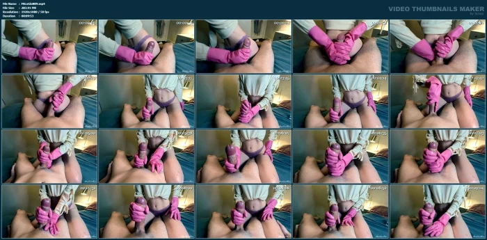 Hot Ass And Pink Rubber Gloves Handjob From Roommate Pov - MISSLOVEGLOVE - MP4