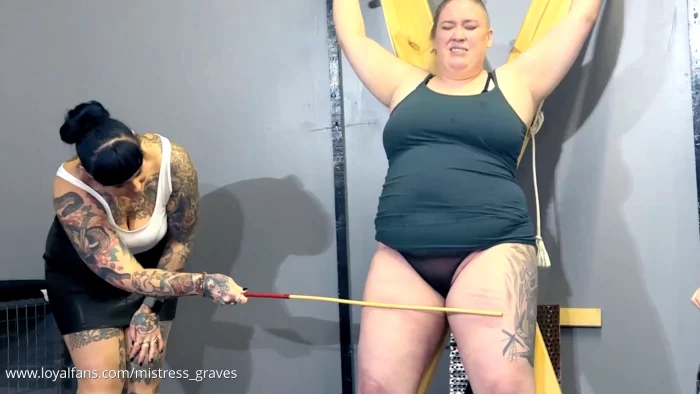 Caning The Front Of The Thighs With Mistress Baton! - MISS SCARLET GRAVES - MP4