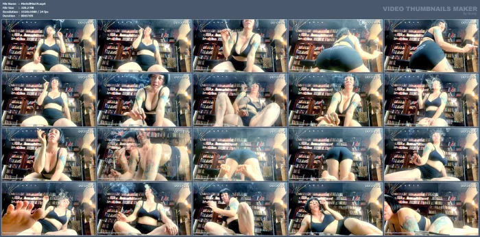 Gym Bunny Knock Out - Busty Mistress Smoking - Foot Worship - Ass Worship - MISTRESS SELINA MINX - MP4