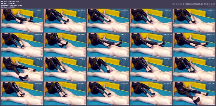 Chastity Teasing With High Heels And Holographic Leggings - MISTRESS_S - MP4